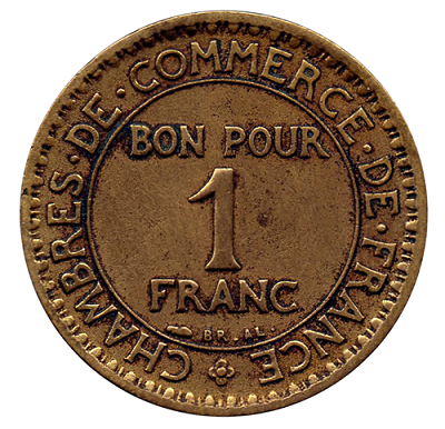 bon pour 1 franc, monnaie de substitution chambre du commerce libre de d 