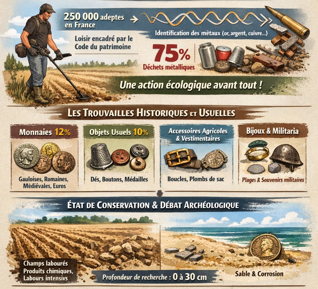 infographie Qu’est-il possible de trouver avec un détecteur de métaux