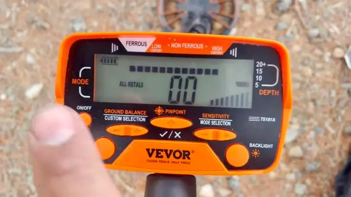 réglage d'un détecteur de métaux VEVOR