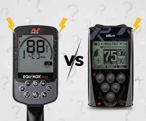Minelab Equinox 900 vs XP Deus : Quel détecteur choisir ? 2 image de comparaison des écrans des détecteurs de métaux Equinox 900 et XP DEUS