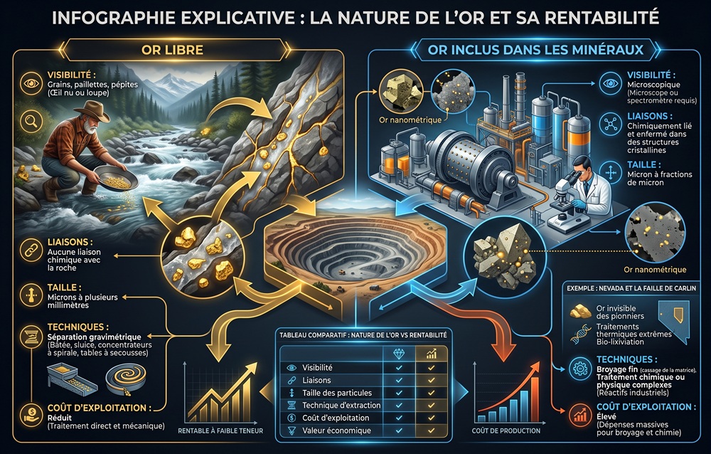 Or libre et or inclus : les différences pour l'extraire 1 extraction-or-artisanale-orpaillage-versus-mine-or-ciel-ouvert